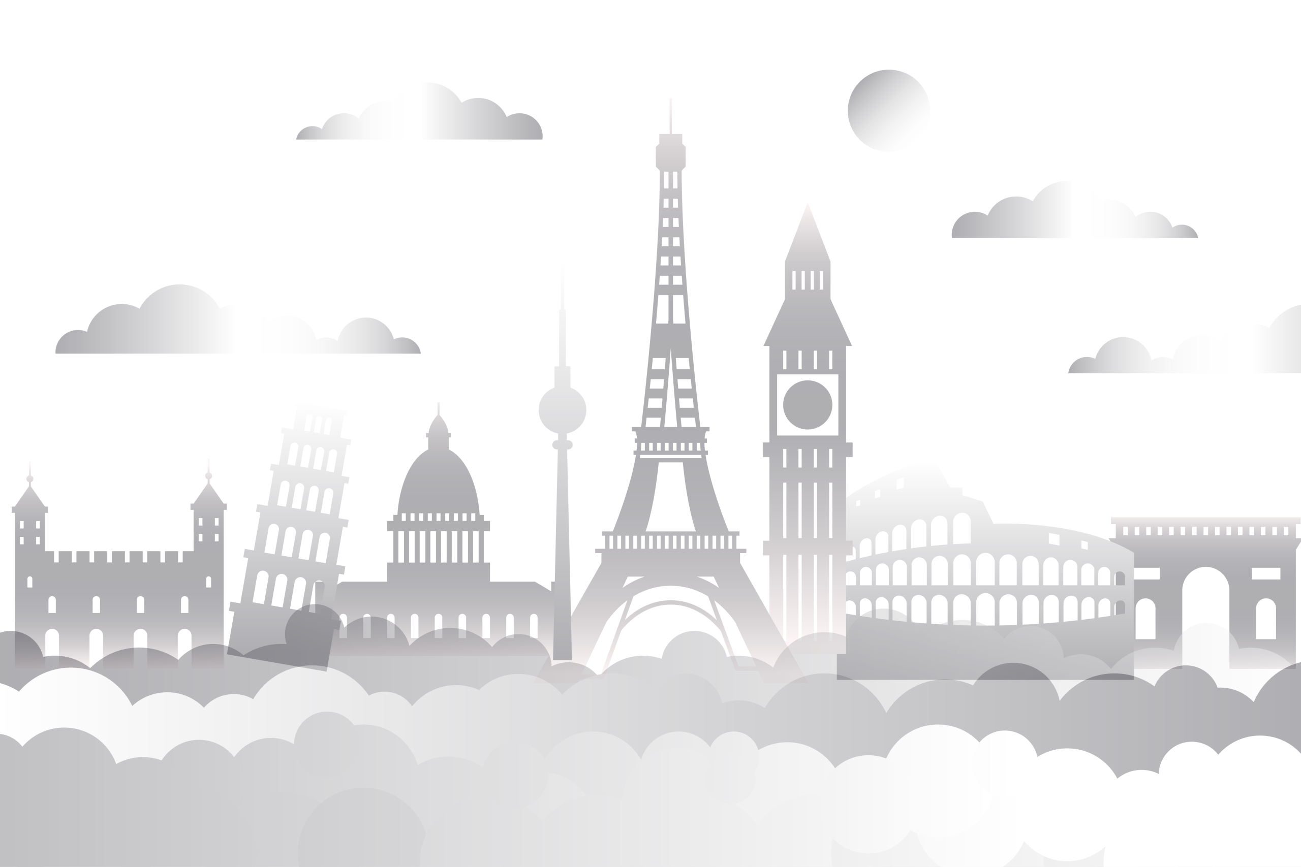 World landmarks silhouette